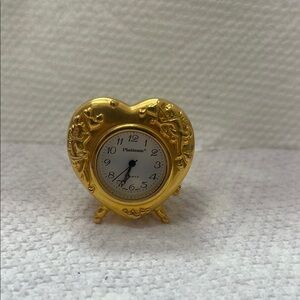 Gold Heart-Shaped Wall Clock